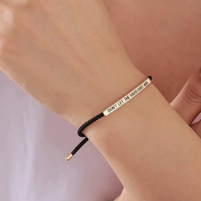 Engraved Don'T Let the Hard Days Win Message Bracelet Friendship Jewelry Stainless Steel Bar Tube Bracelets Christmas Gift