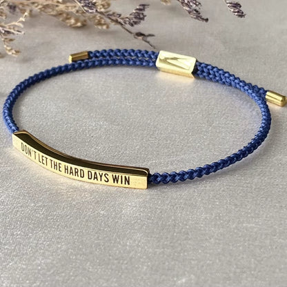 Engraved Don'T Let the Hard Days Win Message Bracelet Friendship Jewelry Stainless Steel Bar Tube Bracelets Christmas Gift