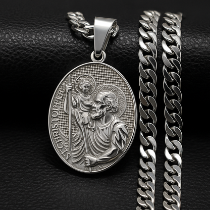 St. Christopher Protection Pendant Necklace – Gold Plated